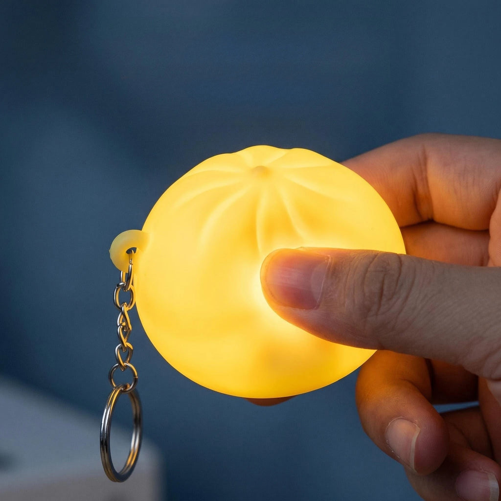 Squishy Dumpling LED | Kawaii Stress Relief Toy & Keychain